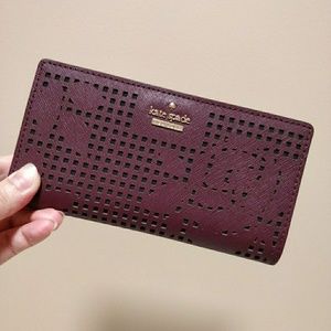 NWT ~ KATE SPADE, Perforated-Flowers Stacy Wallet.